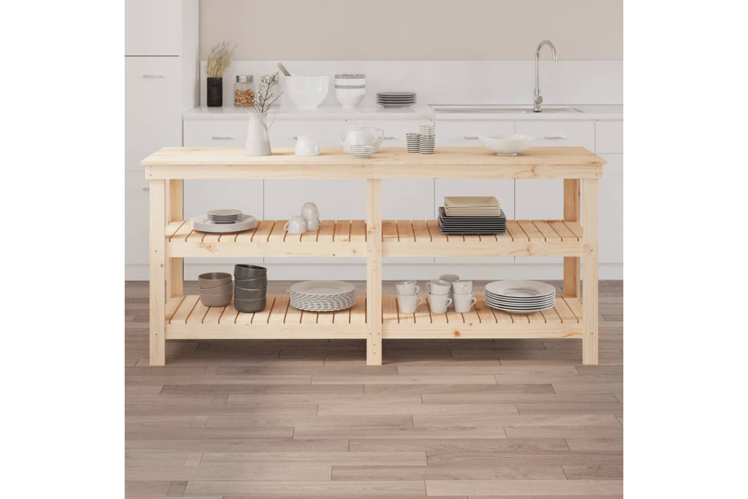 vidaXL 823654 Work Bench 181x50x80cm Solid Wood Pine