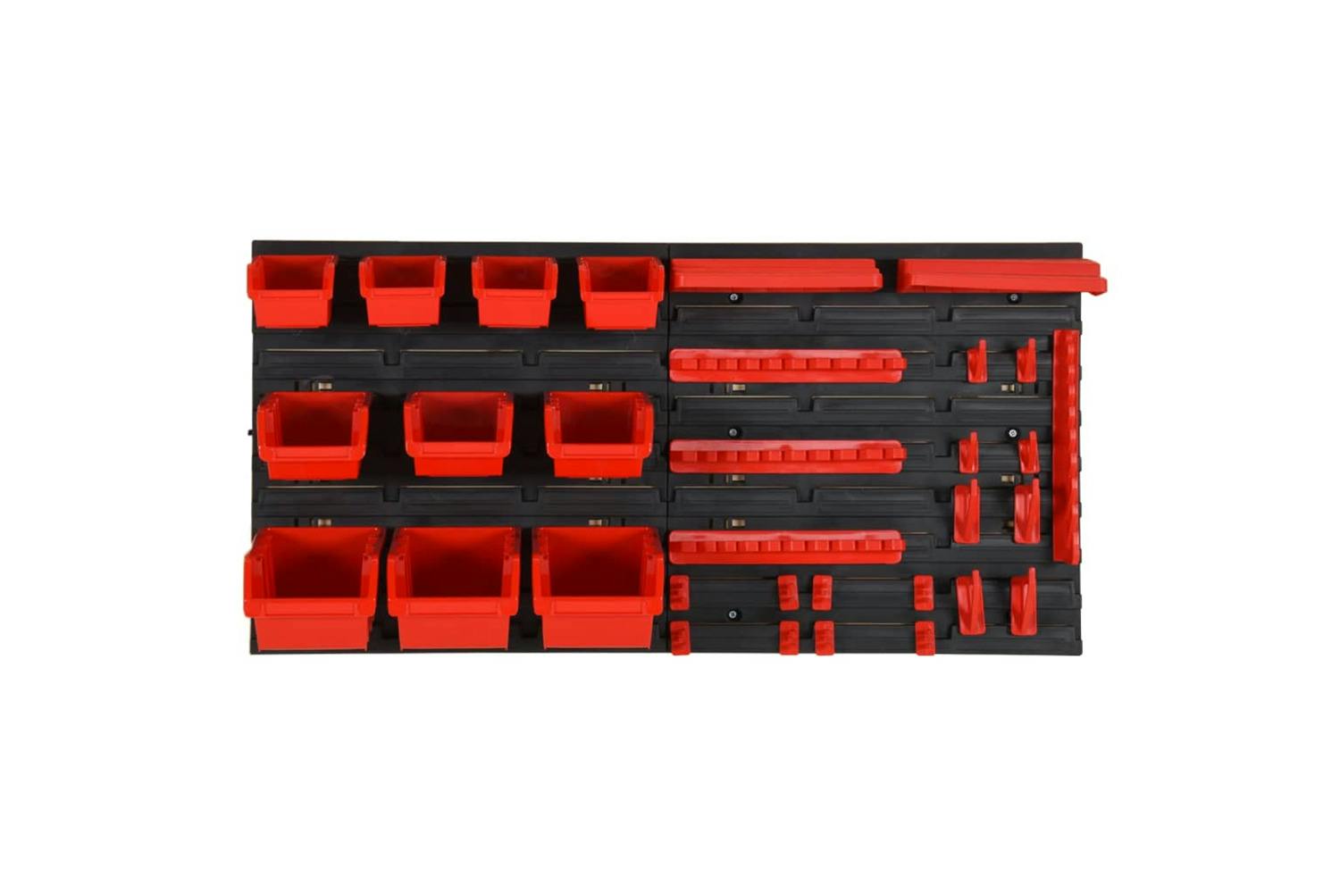 Vidaxl 152205 35 Piece Workshop Shelf Set Red And Black 77x39cm Polypropylene