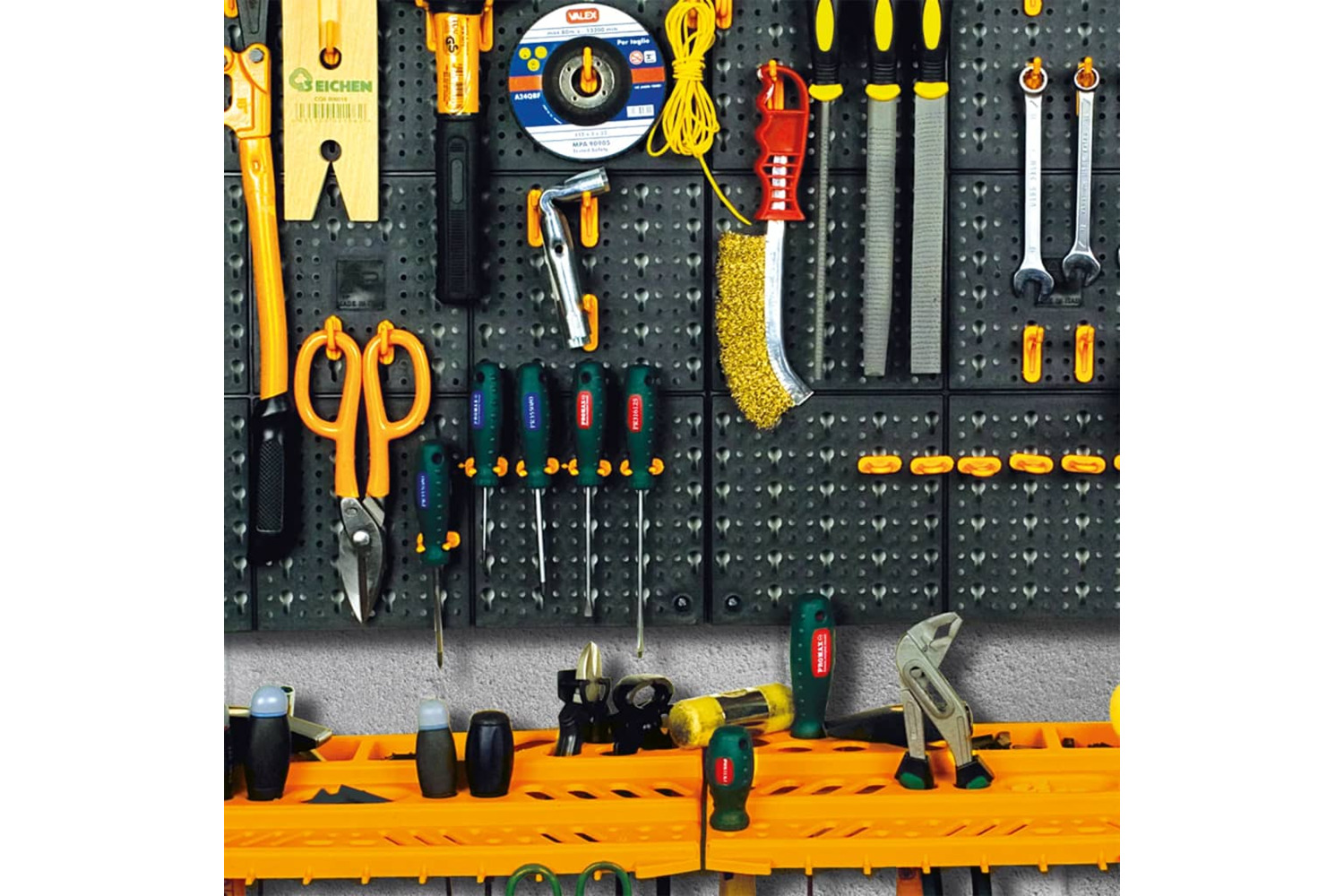 vidaXL 151833 Tool Wall 500x1000mm 50 Hooks Pp