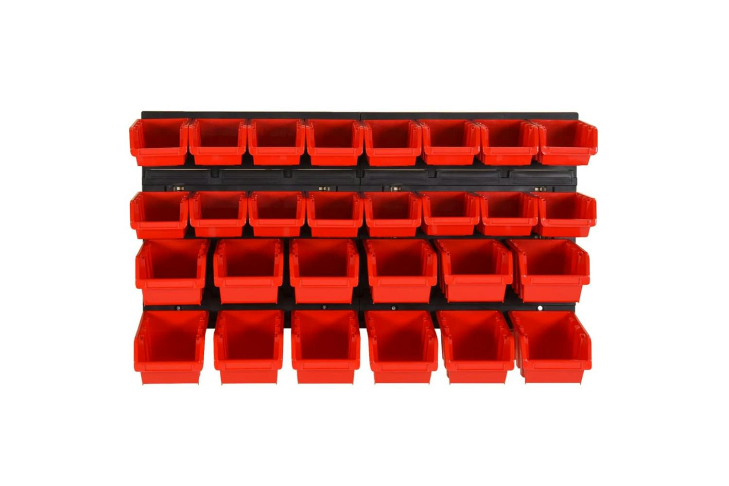 Vidaxl 152203 30 Piece Workshop Shelf Set Red And Black 77x39cm Polypropylene