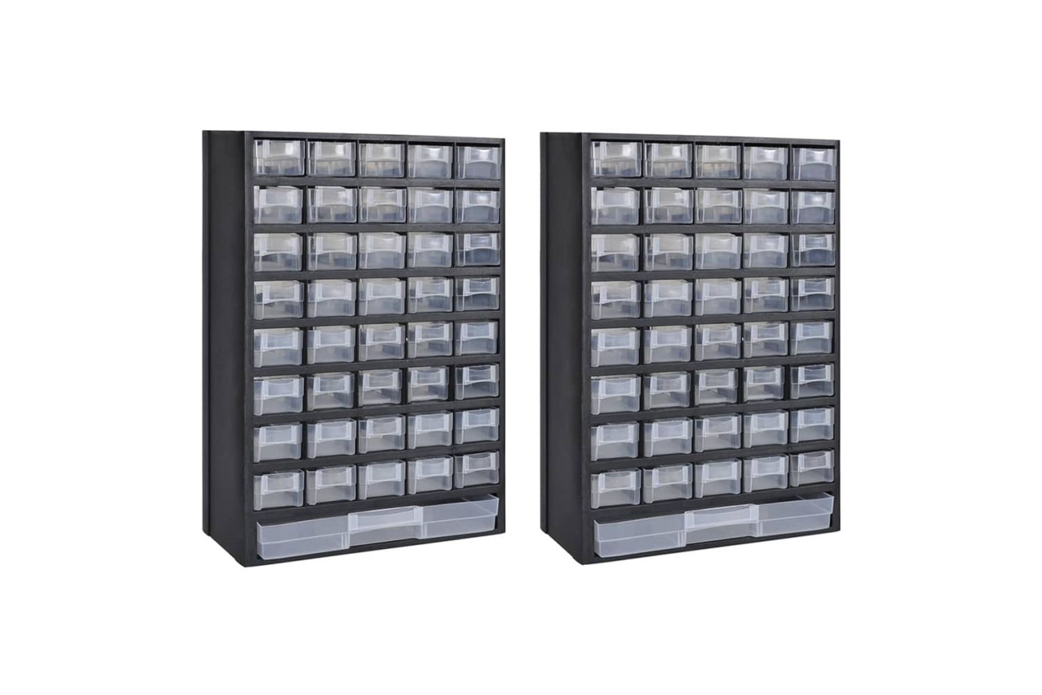 vidaXL 275657 41-drawer Storage Cabinet Tool Box 2 Pcs Plastic