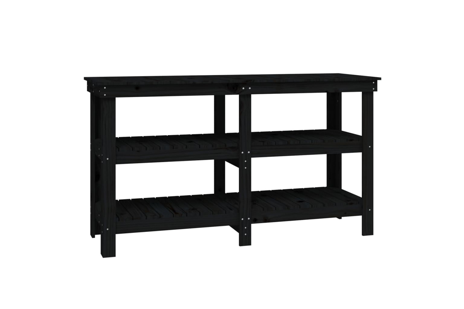 vidaXL 823653 Work Bench Black 142.5x50x80cm Solid Wood Pine