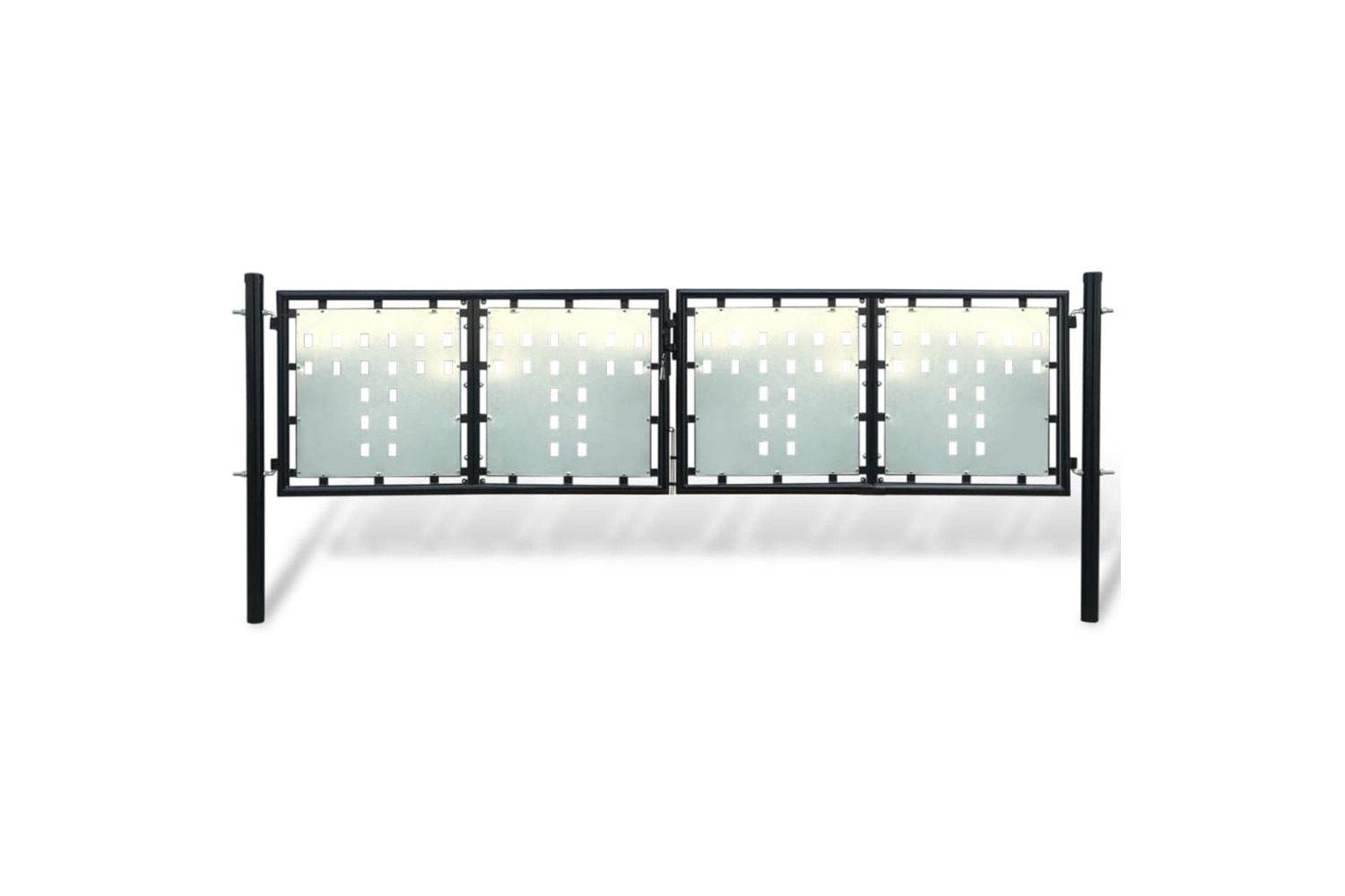 vidaXL 141691 Black Double Door Fence Gate 300 X 150cm