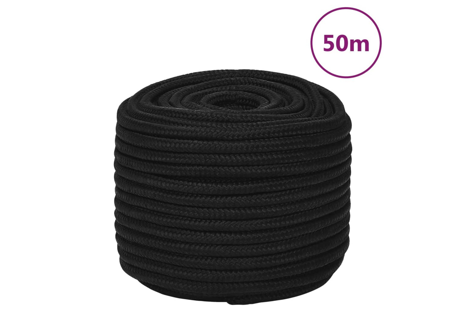 vidaXL 152827 Work Rope Black 12mm 50 M Polyester