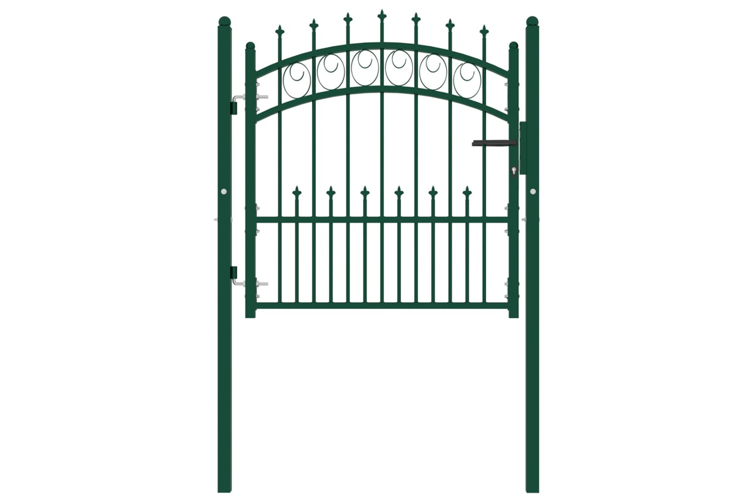 vidaXL 146383 Fence Gate With Spikes Steel 100x100cm Green
