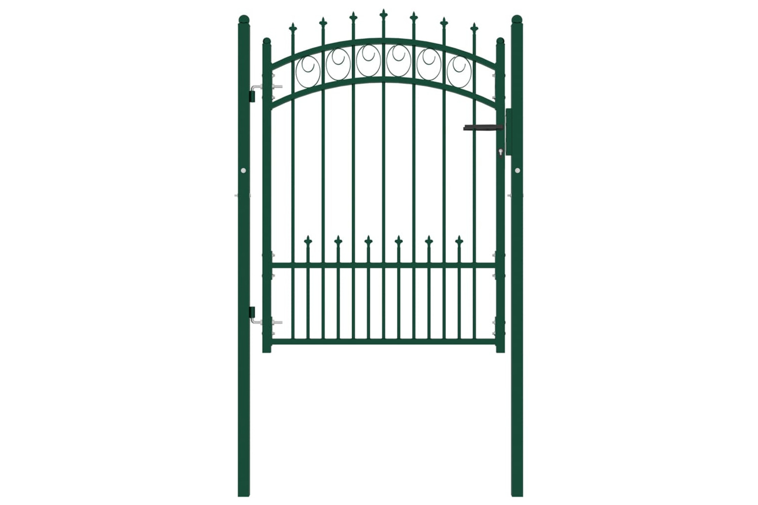vidaXL 146384 Fence Gate With Spikes Steel 100x125cm Green