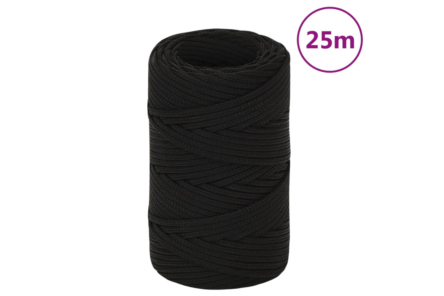 vidaXL 152792 Work Rope Black 2mm 25 M Polyester