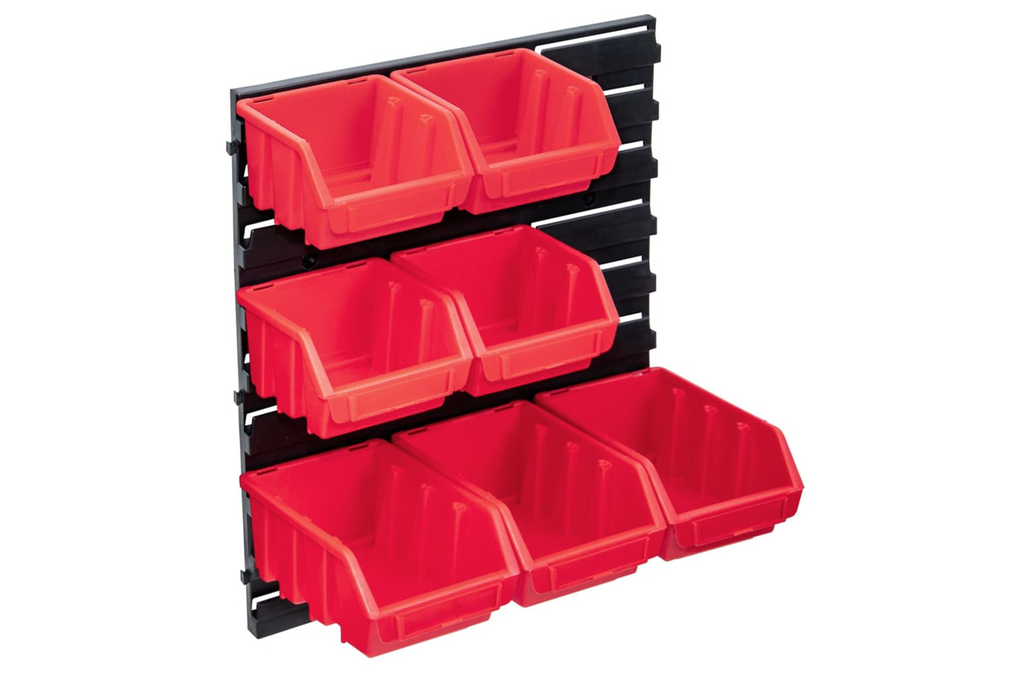 vidaXL 150817 8 Piece Storage Bin Kit With Wall Panel Red And Black