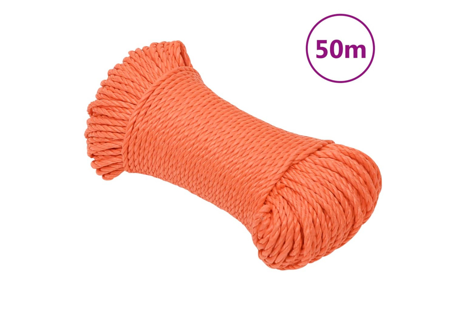 vidaXL 152929 Work Rope Orange 8mm 50 M Polypropylene