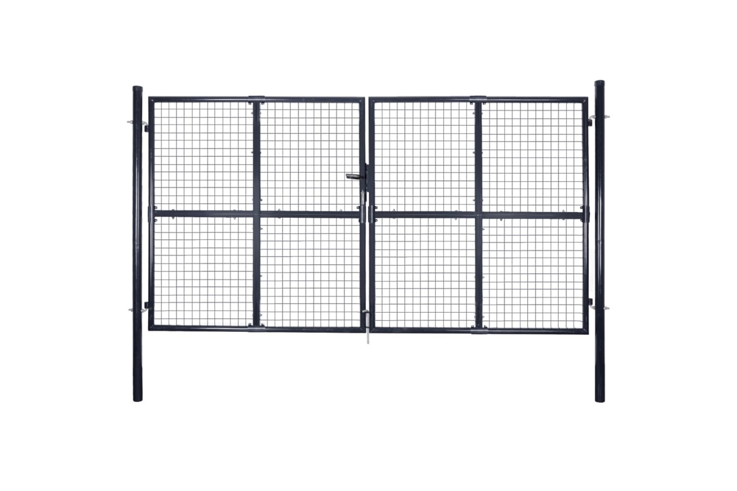 vidaXL 143367 Mesh Garden Gate Galvanised Steel 289x200cm Grey