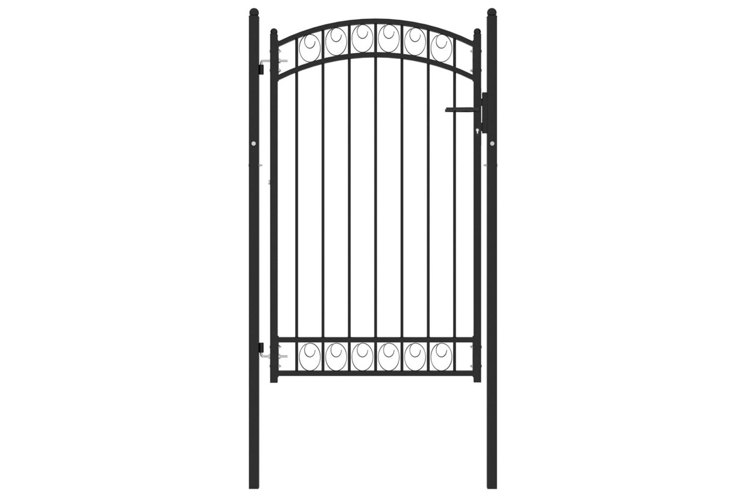 vidaXL 146370 Fence Gate With Arched Top Steel 100x150cm Black