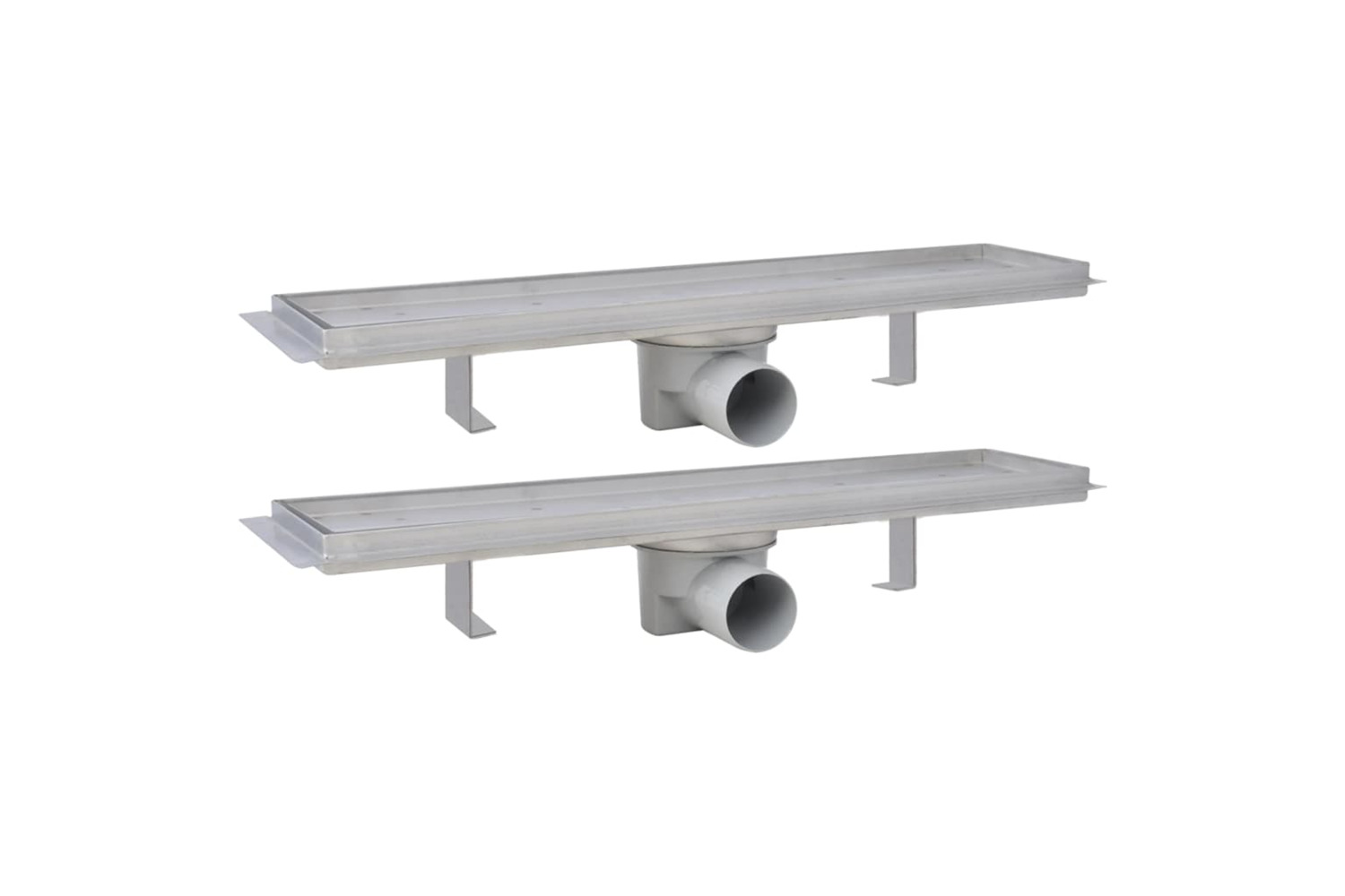 vidaXL 275947 Linear Shower Drain 2 Pcs 530x140mm Stainless Steel