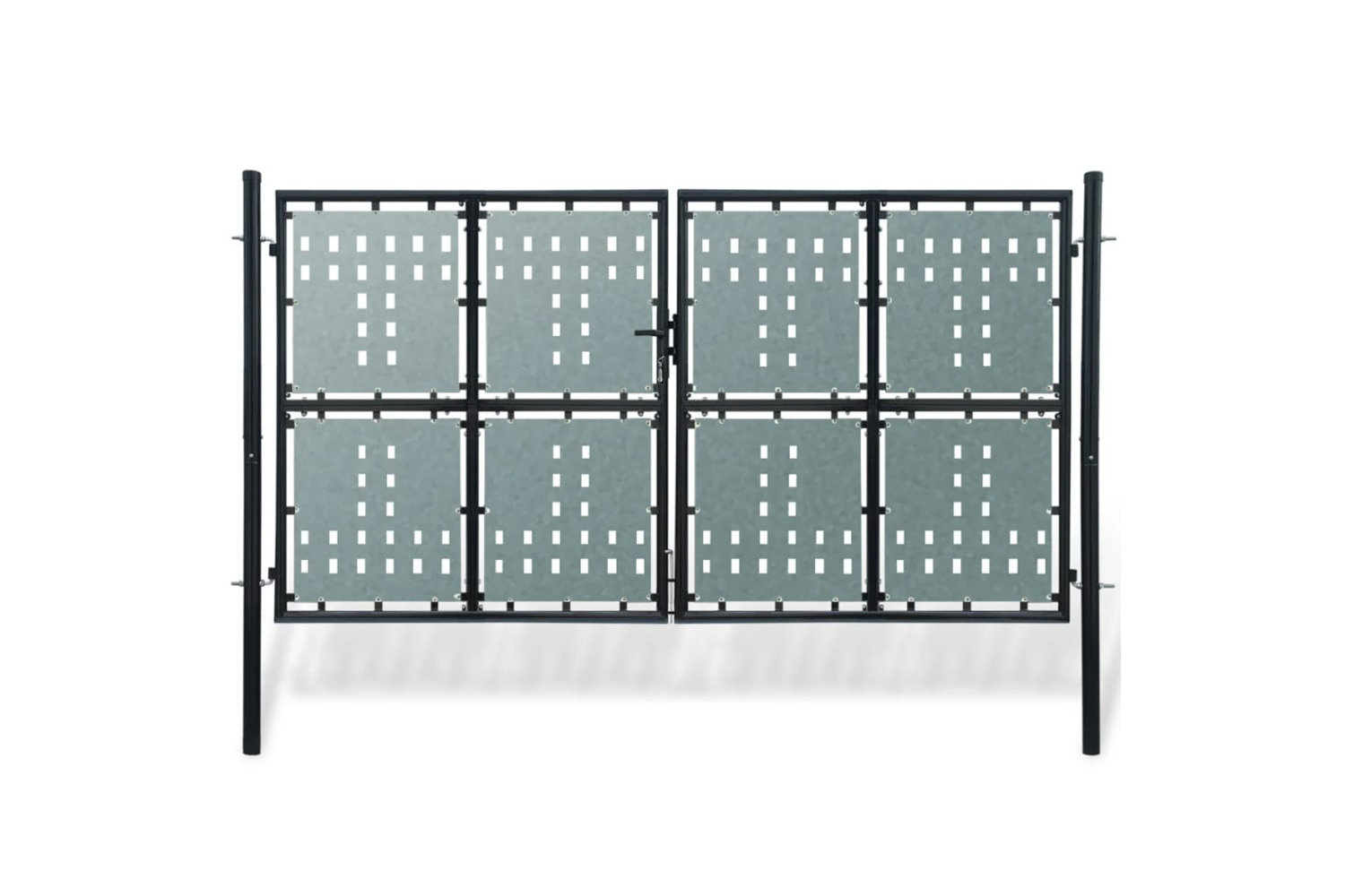 vidaXL 141695 Black Double Door Fence Gate 300 X 250cm