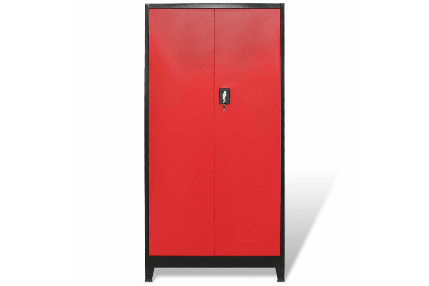 vidaXL 20158 Tool Cabinet With 2 Doors Steel 90x40x180cm Black And Red