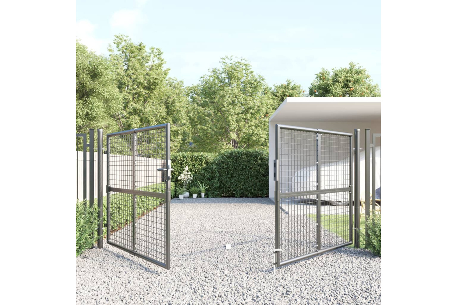 vidaXL 154530 Mesh Garden Gate Anthracite 300x175cm Galvanised Steel