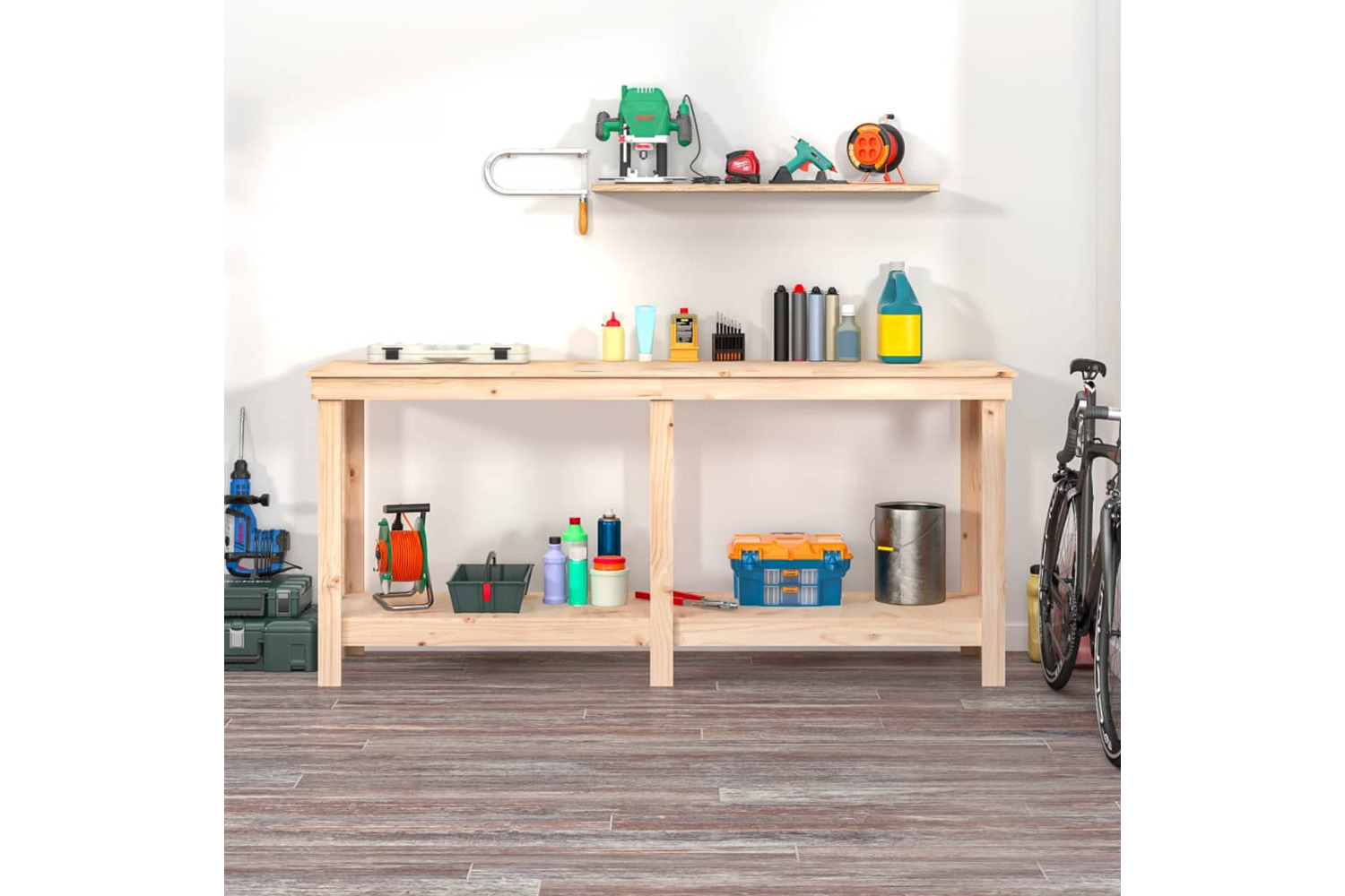 vidaXL 822511 Work Bench 180x50x80cm Solid Wood Pine