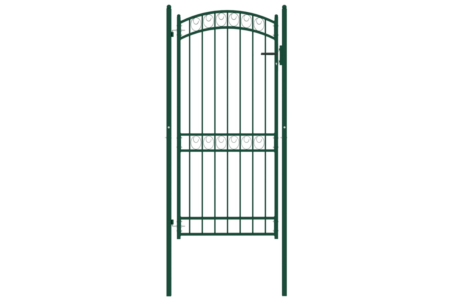 vidaXL 146367 Fence Gate With Arched Top Steel 100x200cm Green