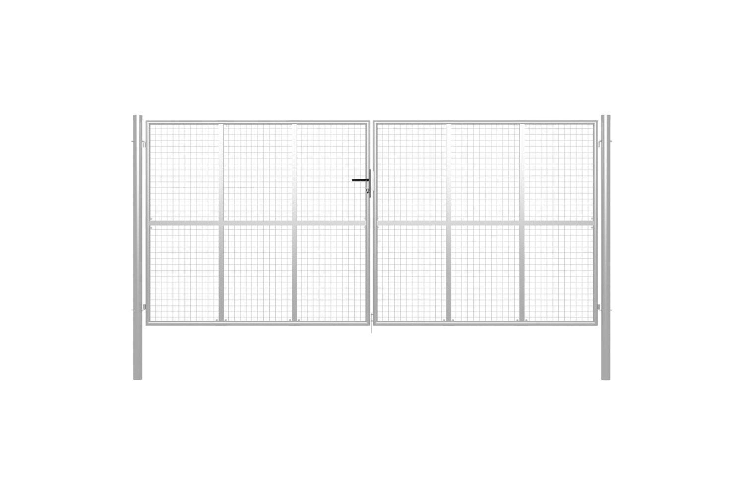 vidaXL 144303 Garden Gate Galvanised Steel 415x250cm Silver