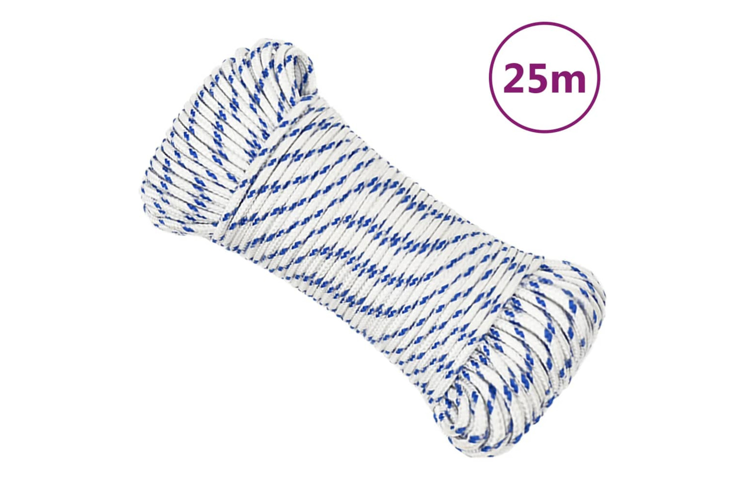 vidaXL 152279 Boat Rope White 5mm 25 M Polypropylene