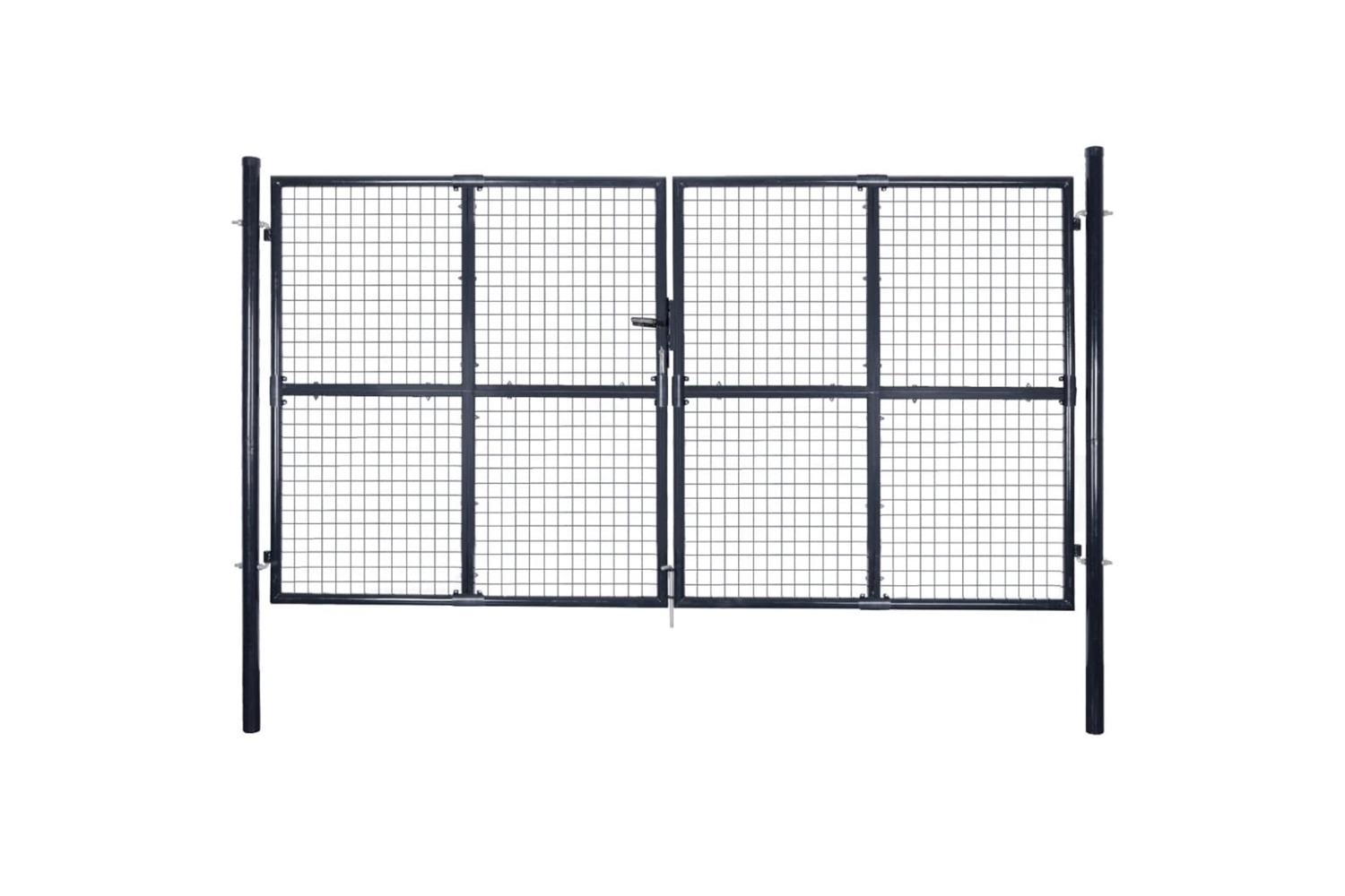 vidaXL 143365 Mesh Garden Gate Galvanised Steel 289x150cm Grey