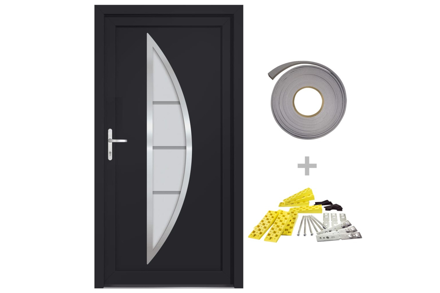 vidaXL 3187878 Front Door Anthracite 108x208cm Pvc