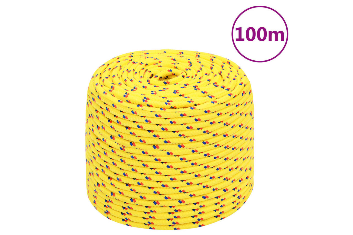 vidaXL 152609 Boat Rope Yellow 8mm 100 M Polypropylene