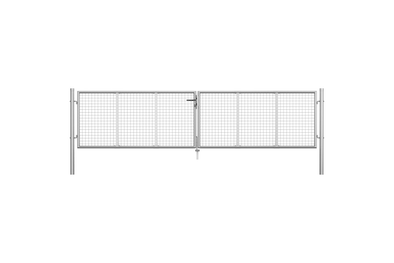 vidaXL 144298 Garden Gate Galvanised Steel 415x125cm Silver
