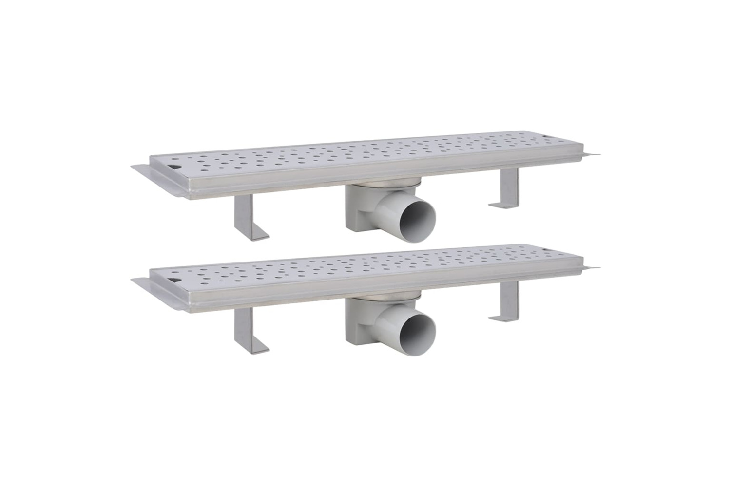 vidaXL 275965 Linear Shower Drain 2 Pcs Bubble 530x140mm Stainless Steel