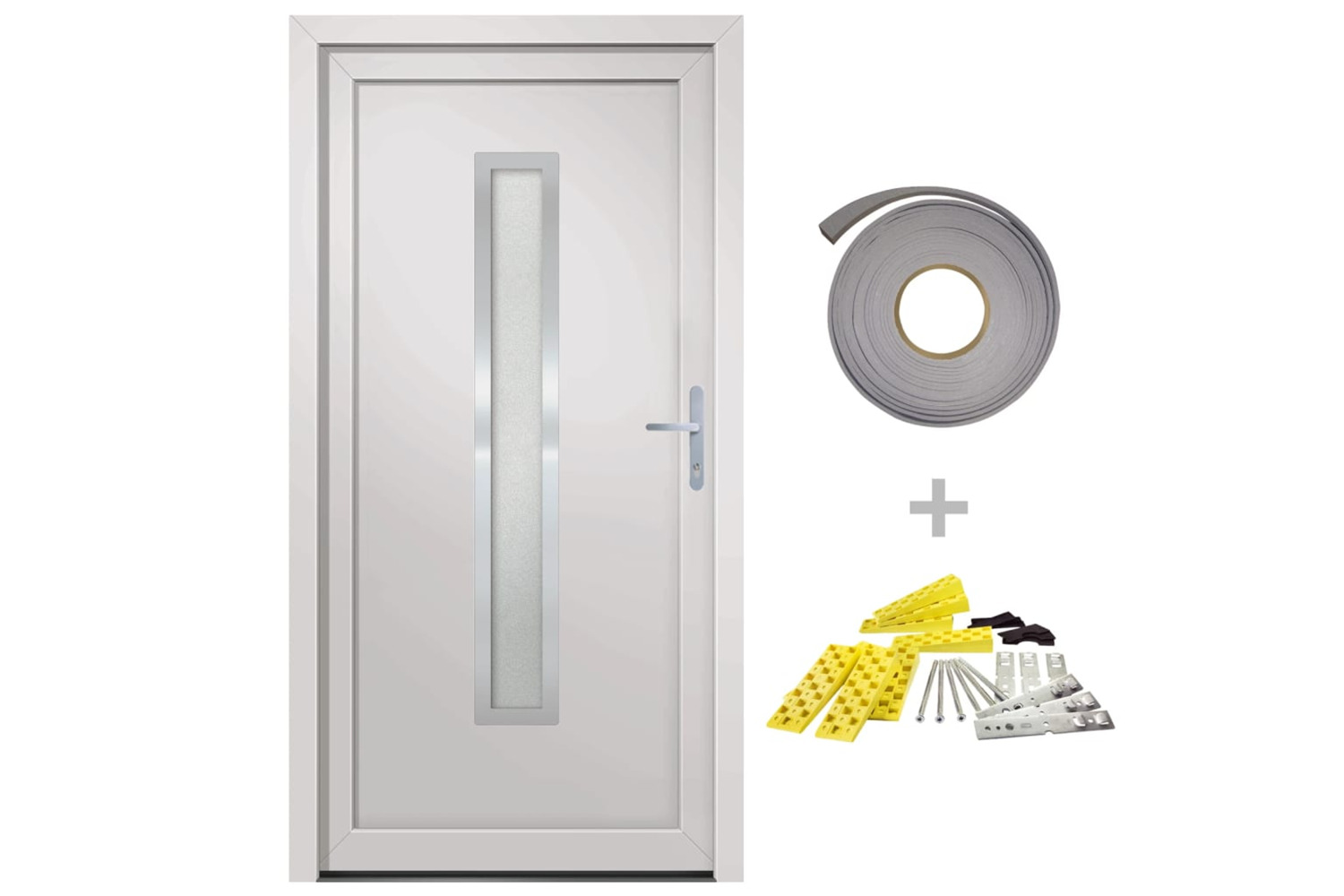 vidaXL 3187893 Front Door White 98x200cm Pvc