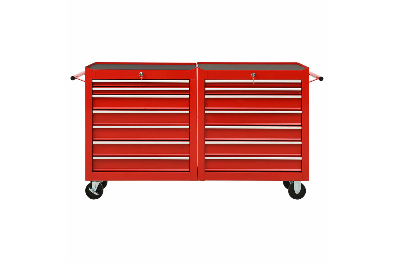 vidaXL 3056732 Tool Trolley with 14 Drawers | Red