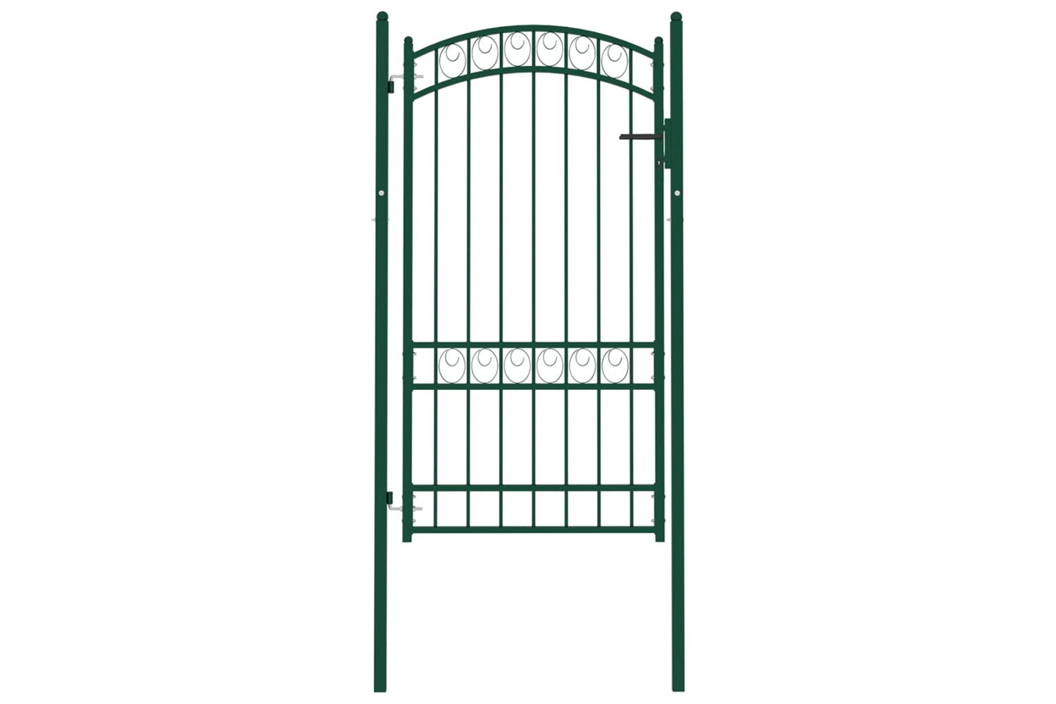vidaXL 146366 Fence Gate With Arched Top Steel 100x175cm Green