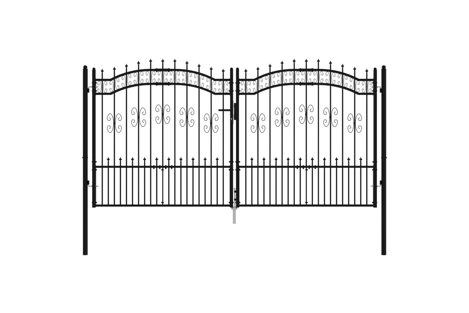 vidaXL 151097 Fence Gate With Spear Top Black 305x198cm Powder-coated Steel