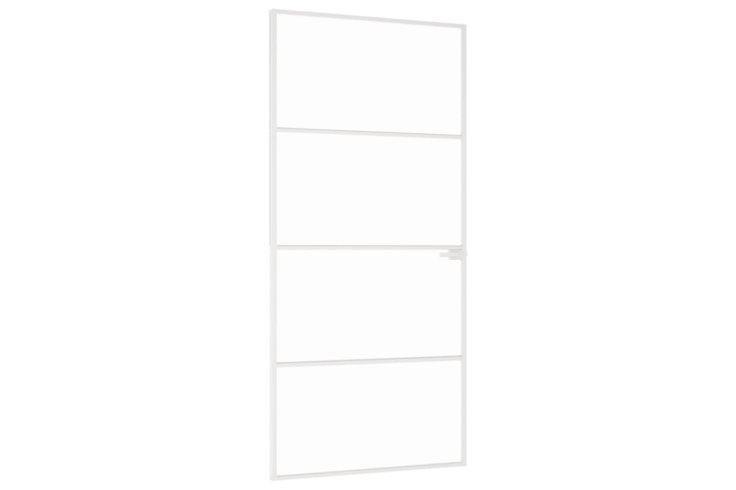 vidaXL 153668 Interior Door White 93x201.5cm Tempered Glass&aluminium Slim