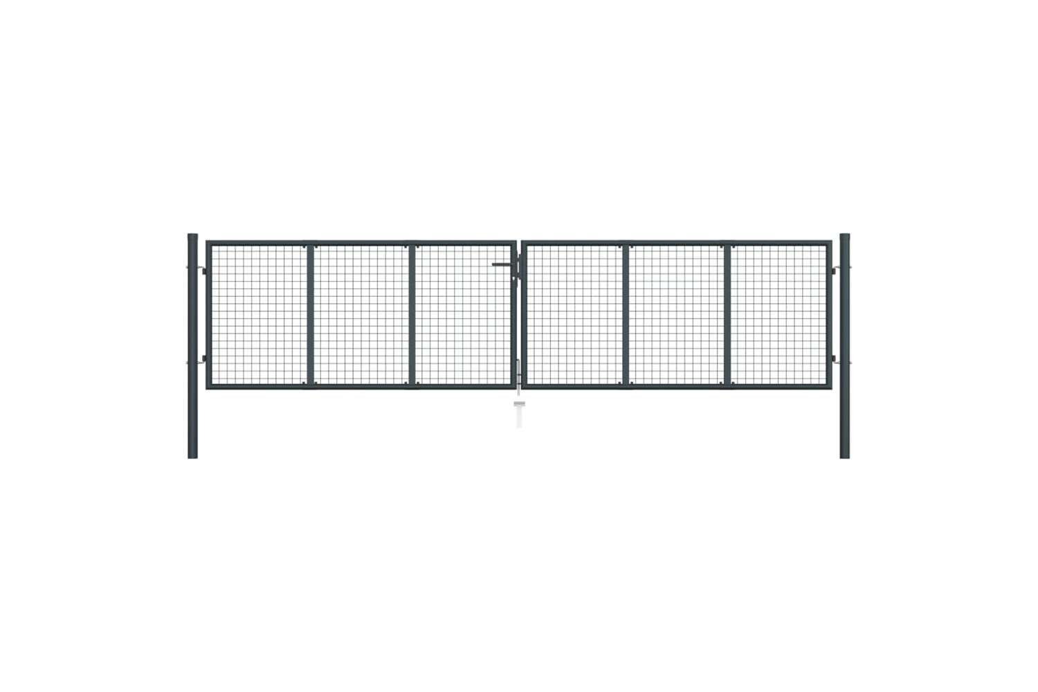 vidaXL 145776 Mesh Garden Gate Galvanised Steel 400x125cm Grey
