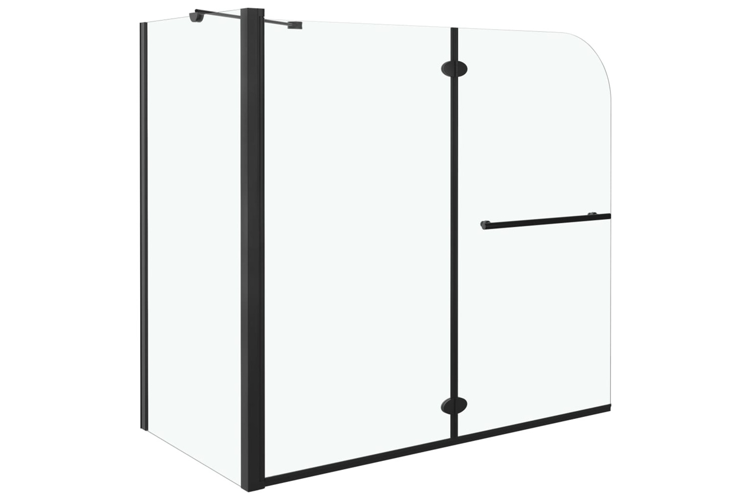 vidaXL 147190 Bi-folding Shower Enclosure Esg 120x68x130cm Black