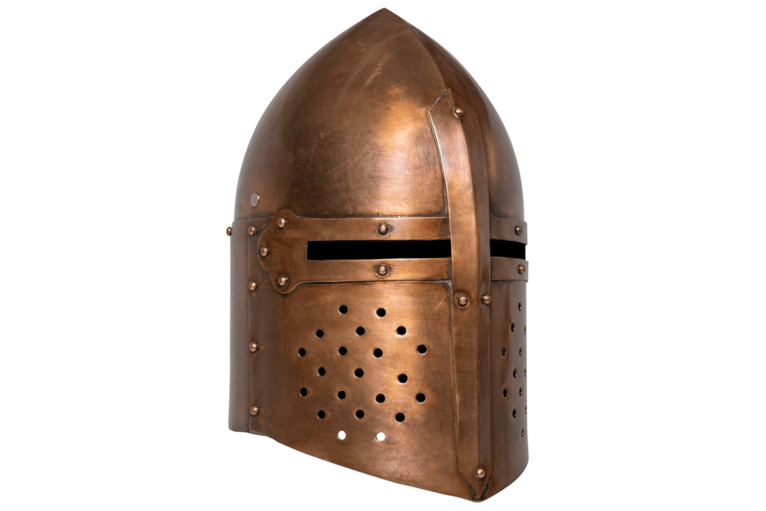 vidaXL Medieval Knight Helmet Antique Replica Larp Copper Steel