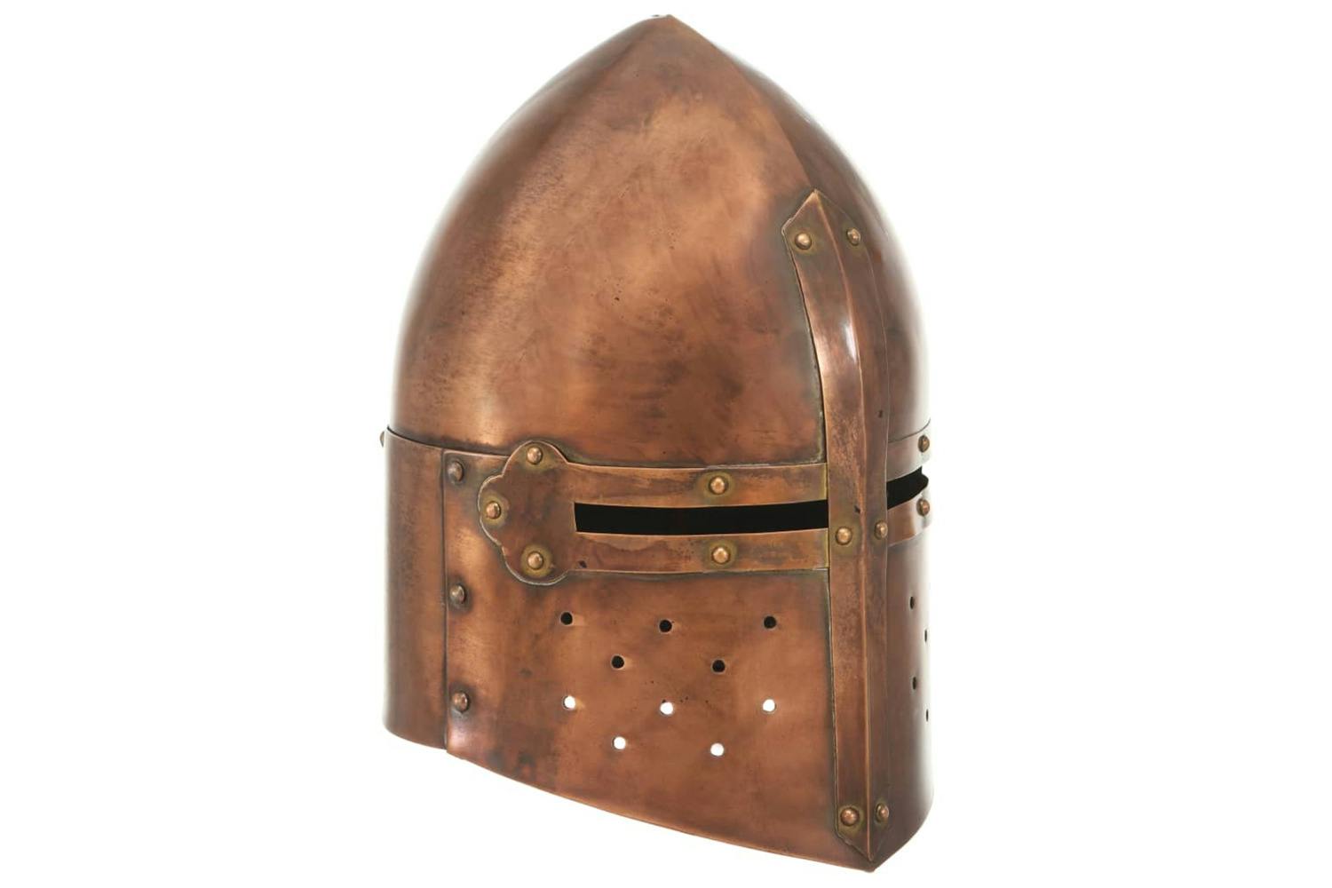 Vidaxl Medieval Knight Helmet Antique Replica Larp Copper Steel