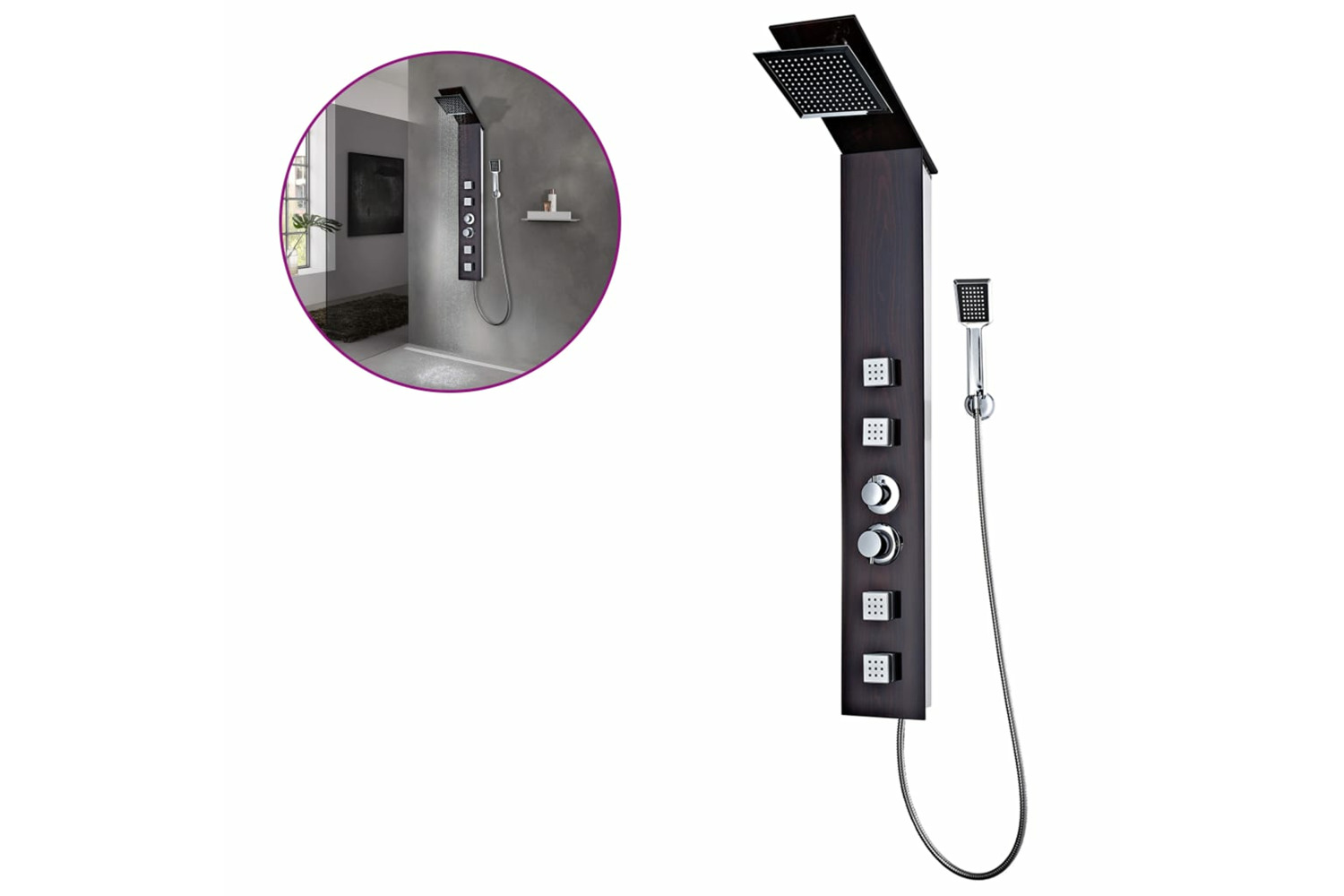 vidaXL 142374 Shower Panel System Glass Brown