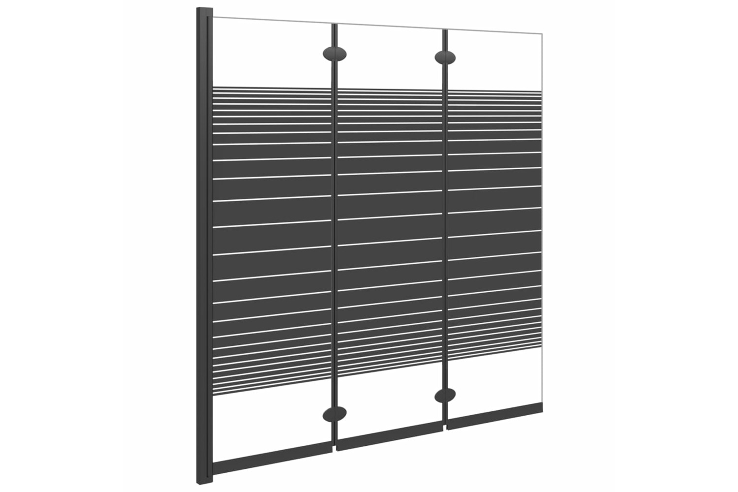 vidaXL 151864 Foldable Shower Enclosure 3 Panels 130x130cm Esg Black