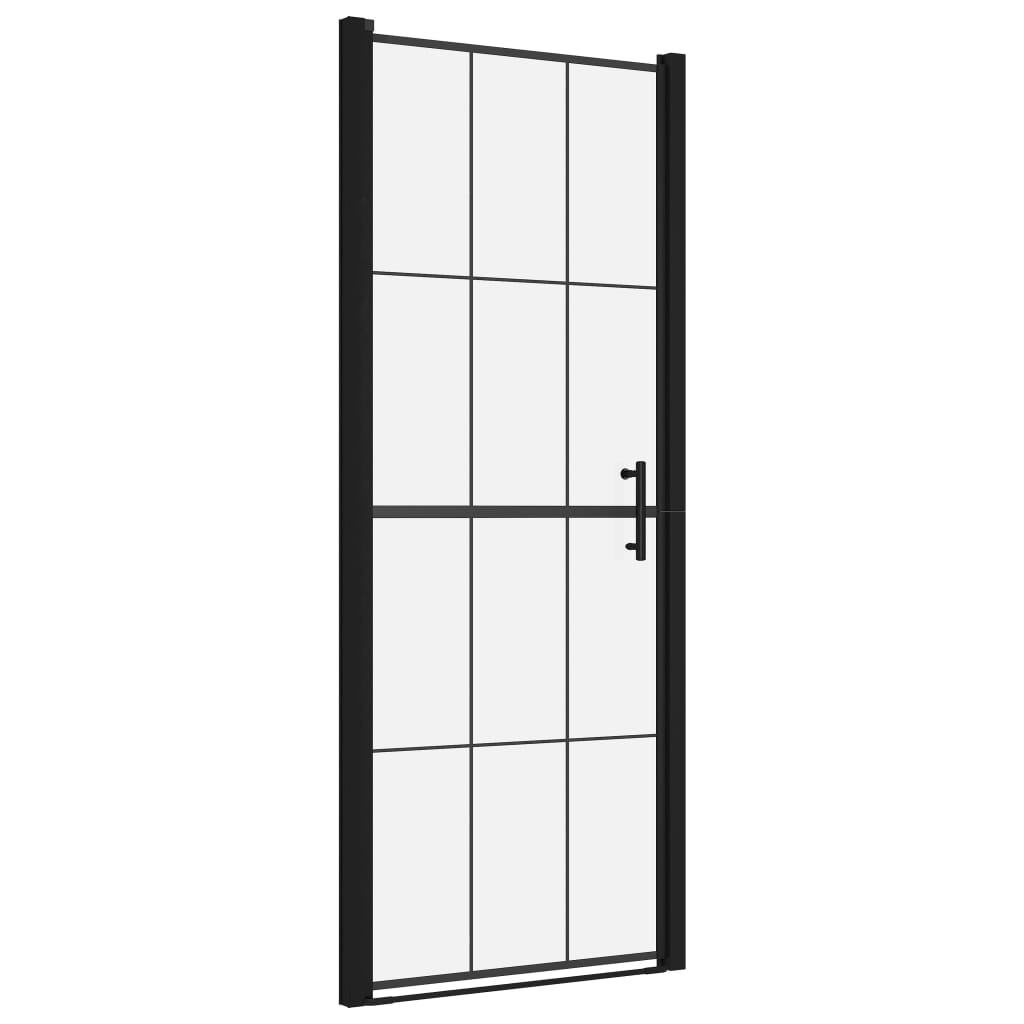 vidaXL 148887 Shower Door Tempered Glass 81x195cm Black