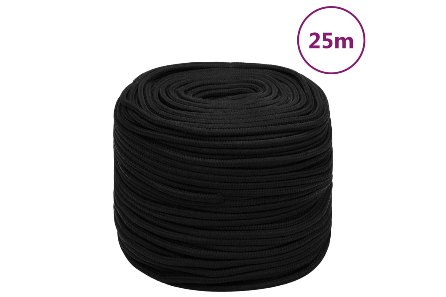 vidaXL 152822 Work Rope Black 10mm 25 M Polyester