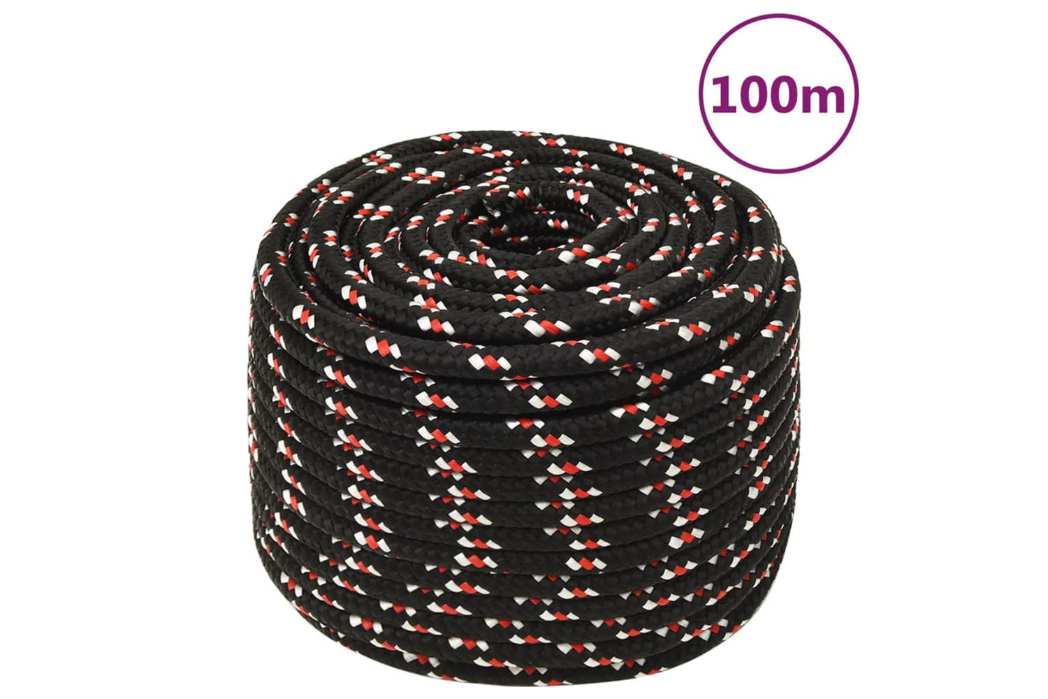 vidaXL 152358 Boat Rope Black 14mm 100 M Polypropylene