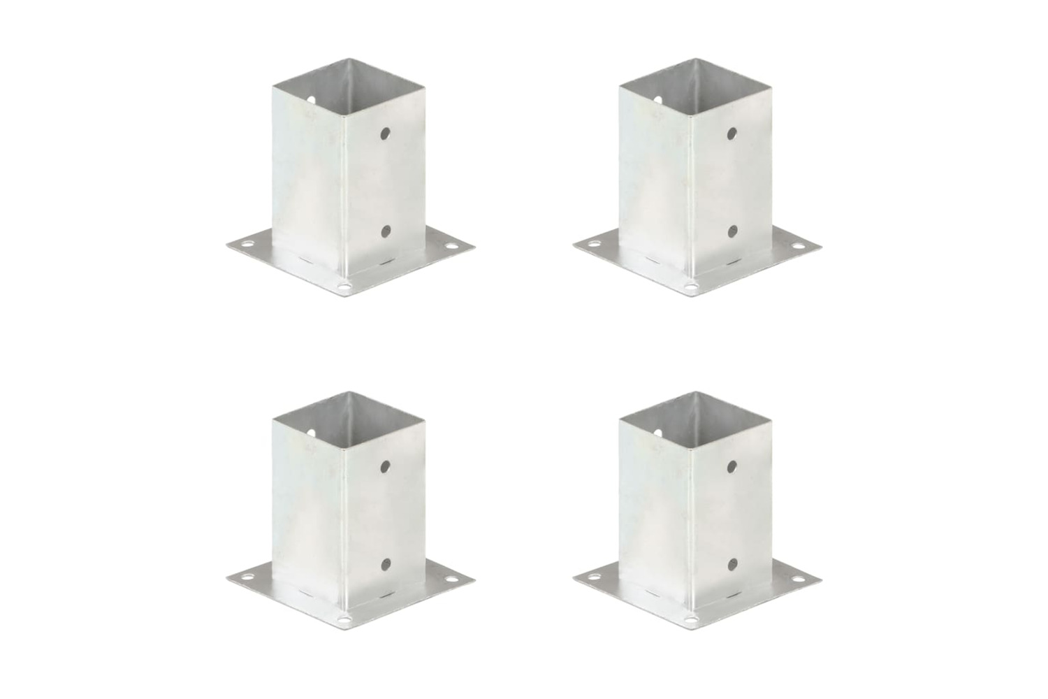 vidaXL 145449 Post Anchors 4 Pcs Galvanised Metal 91mm