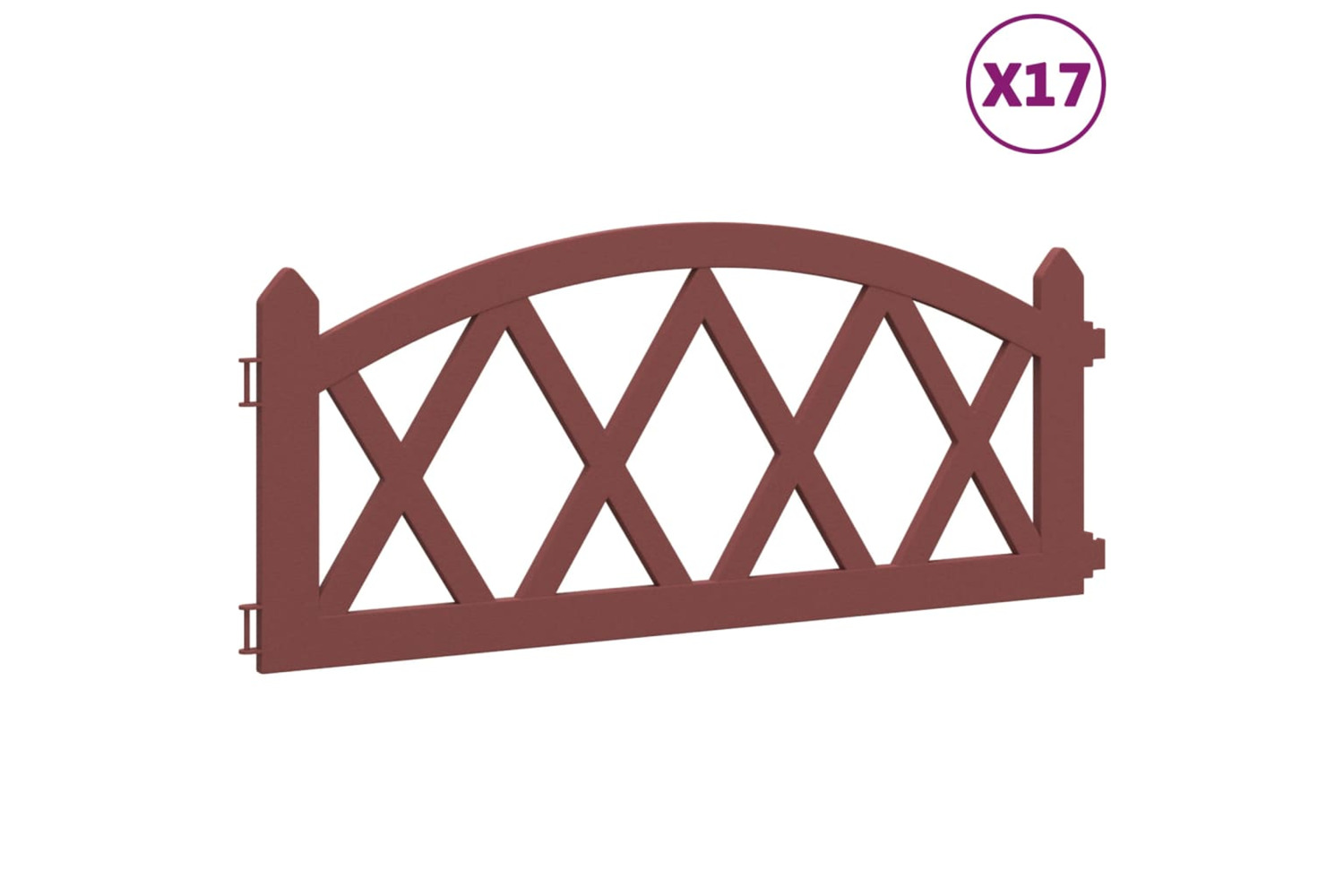 vidaXL 318296 Lawn Edgings 17 Pcs Red 10 M Pp