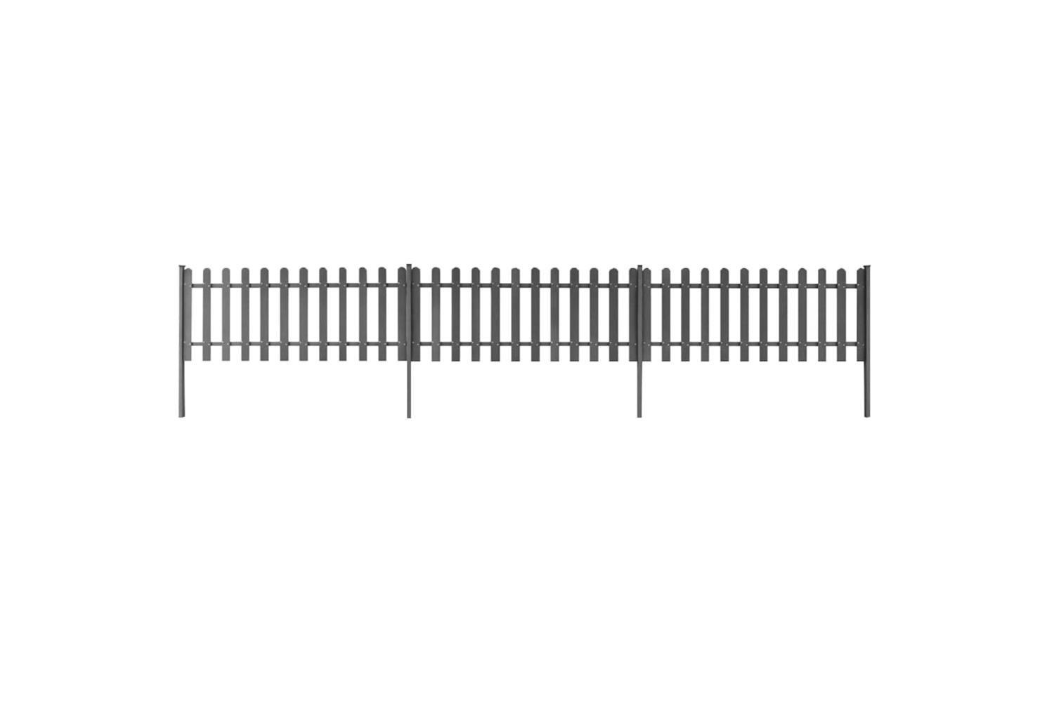 Vidaxl 42826 Picket Fence With Posts 3 Pcs Wpc 600x60 Cm