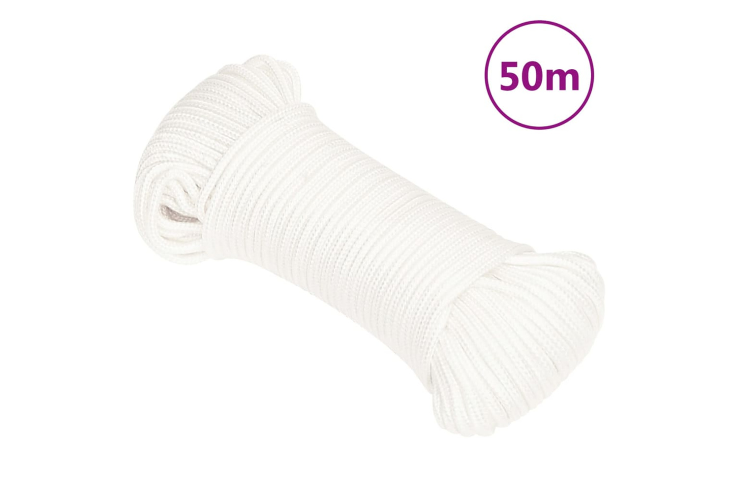 vidaXL 152540 Boat Rope Full White 4mm 50 M Polypropylene