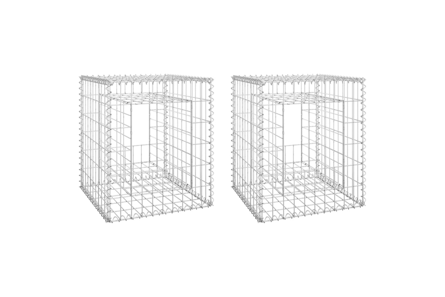 vidaXL 151267 Gabion Basket Posts 2 Pcs 50x50x60cm Iron
