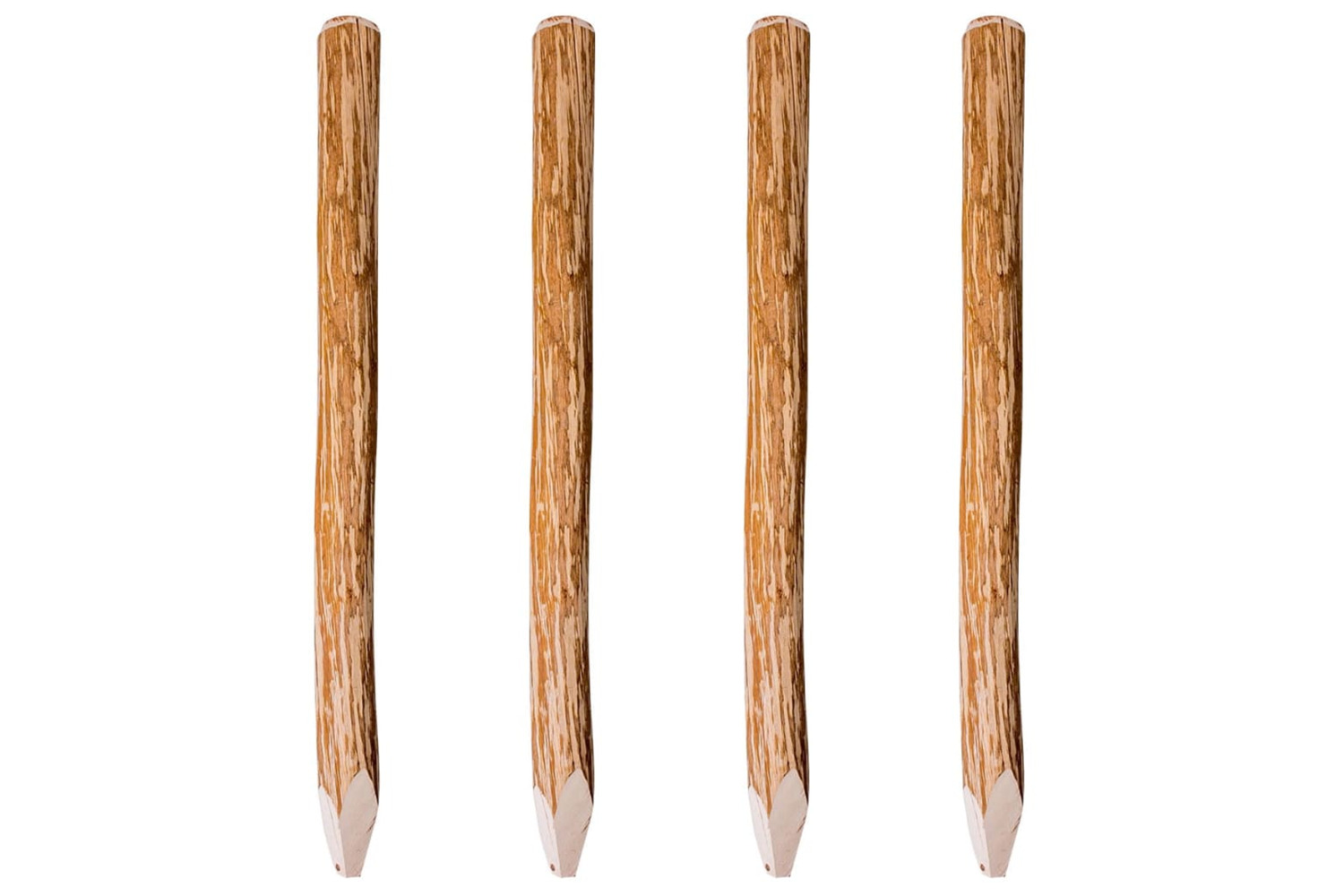vidaXL 43145 Pointed Fence Posts 4 Pcs Hazel Wood 120cm