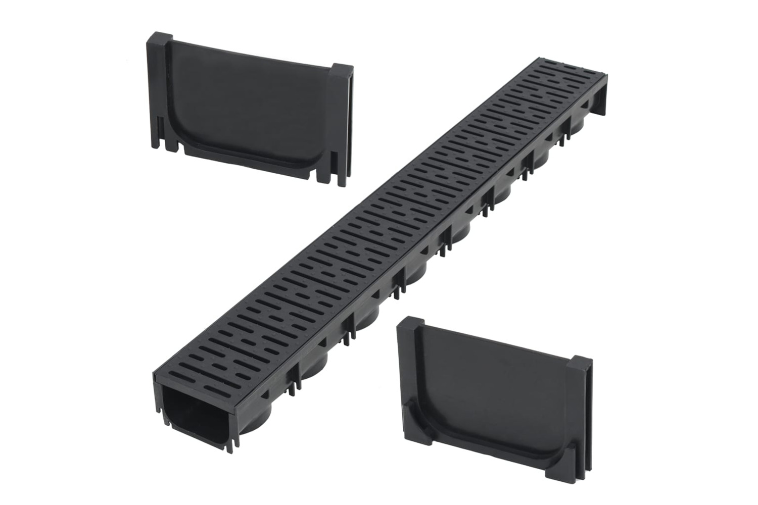 vidaXL 142882 Drainage Channel Plastic 1 M