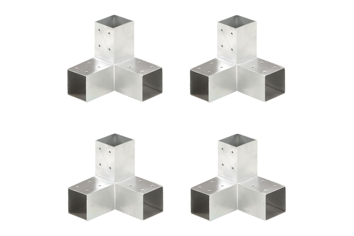 vidaXL 145458 Post Connectors 4 Pcs Y Shape Galvanised Metal 71x71mm